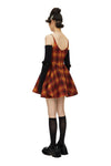 Shushutong suspender dress aw21dr01 orange